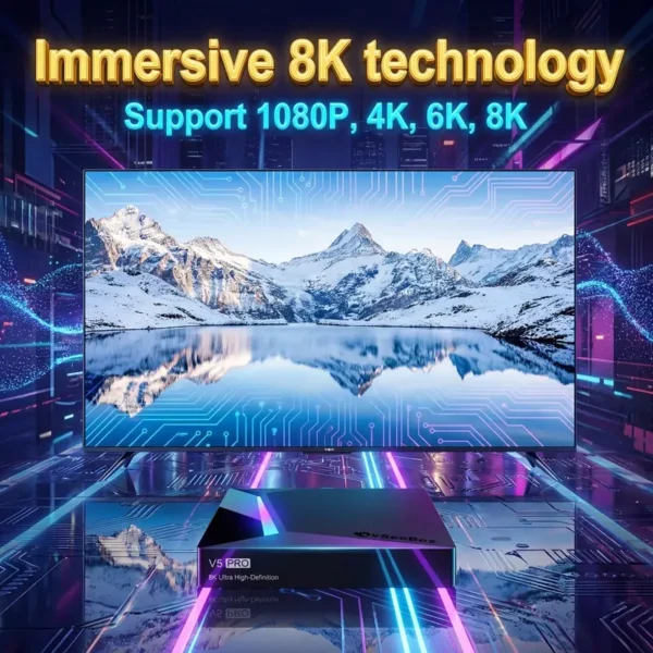 vSeeBox V5 Pro supports 1080P, 4K, 6K and 8K immersive video technology