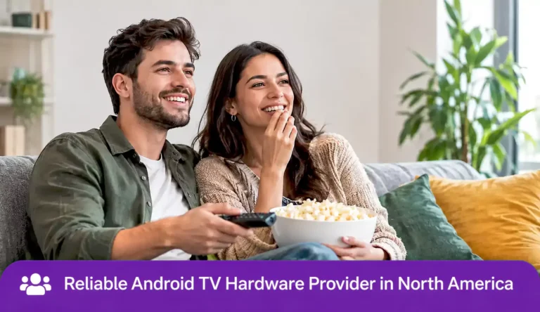 Reliable Android TV hardware for North America, couple enjoying home entertainment with android tv box