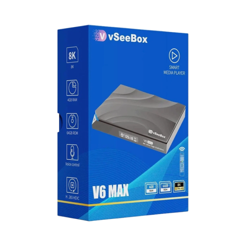 vSeeBox V6 Max 8K Android TV box with 4GB RAM and 64GB storage